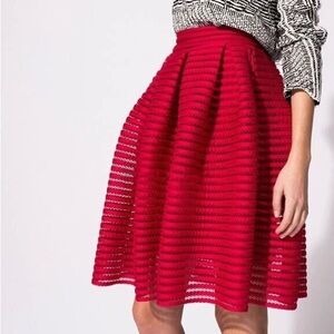 Maje Red Puff Skirt 1